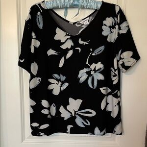 Calvin Klein Monochrome Floral Blouse